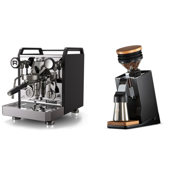 Rocket Espresso Mozzafiato FAST R, black + Eureka Mignon Single Dose PRO, Black & Oak