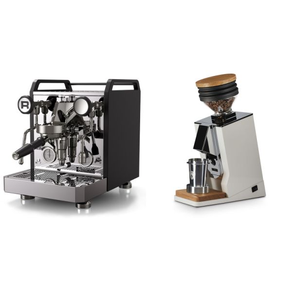 Rocket Espresso Mozzafiato FAST R, black + Eureka Mignon Single Dose, White & Oak