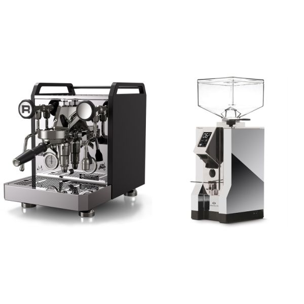 Rocket Espresso Mozzafiato FAST R, black + Eureka Mignon Specialita, CR chrome