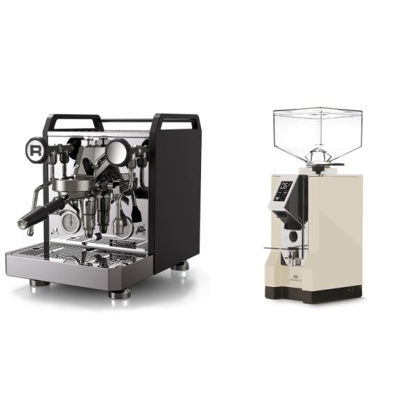 Rocket Espresso Mozzafiato FAST R, black + Eureka Mignon Specialita, CR cream