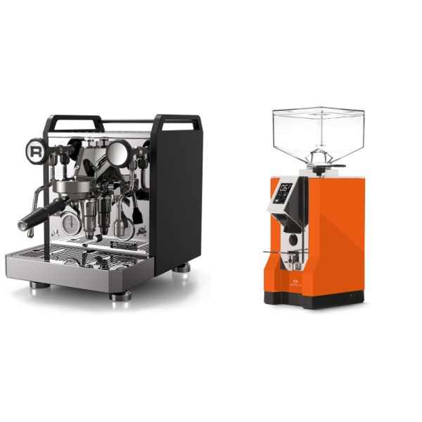 Rocket Espresso Mozzafiato FAST R, black + Eureka Mignon Specialita, CR orange