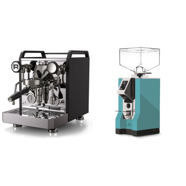 Rocket Espresso Mozzafiato FAST R, black + Eureka Mignon Specialita, CR tiffany blue