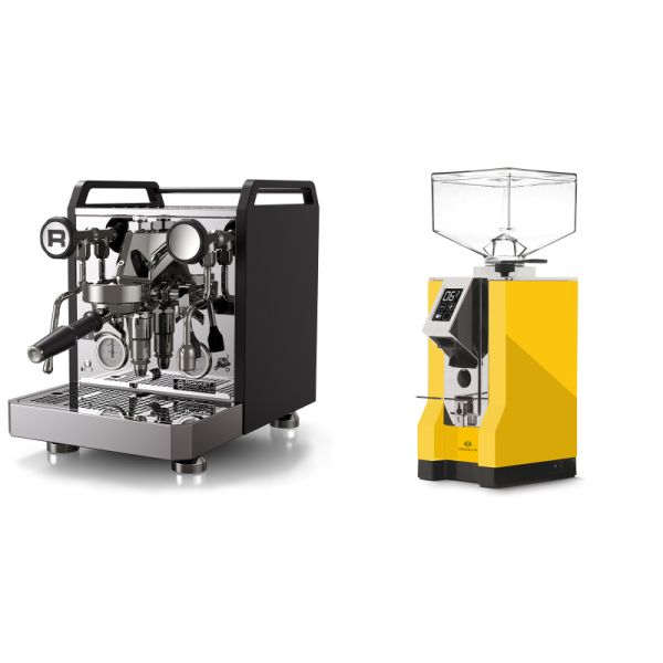 Rocket Espresso Mozzafiato FAST R, black + Eureka Mignon Specialita, CR yellow