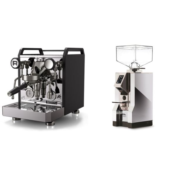 Rocket Espresso Mozzafiato FAST R, black + Eureka Mignon Turbo, CR chrome