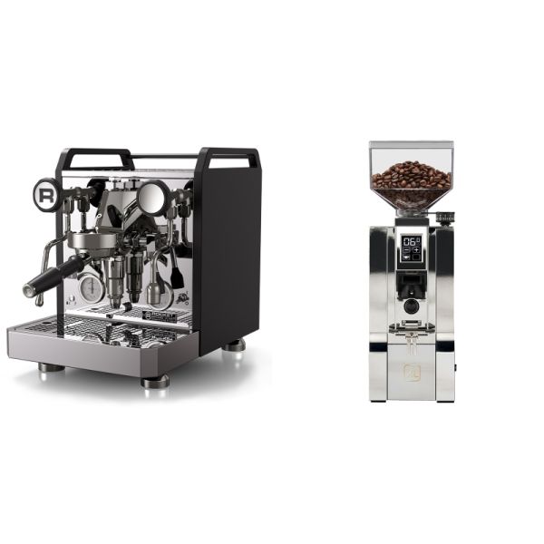 Rocket Espresso Mozzafiato FAST R, black + Eureka Mignon XL, CR chrome