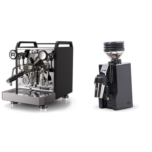 Rocket Espresso Mozzafiato FAST R, black + Eureka Mignon Zero 65 All Purpose, CR black