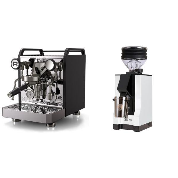 Rocket Espresso Mozzafiato FAST R, black + Eureka Mignon Zero, BL white