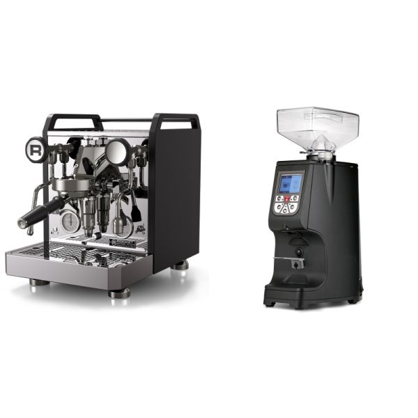 Rocket Espresso Mozzafiato FAST R, black + Eureka Atom 60, black