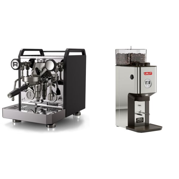 Rocket Espresso Mozzafiato FAST R, black + Lelit William PL72-P