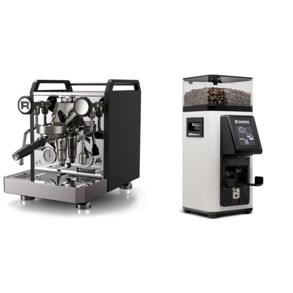 Rocket Espresso Mozzafiato FAST R, black + Rancilio STILE, white