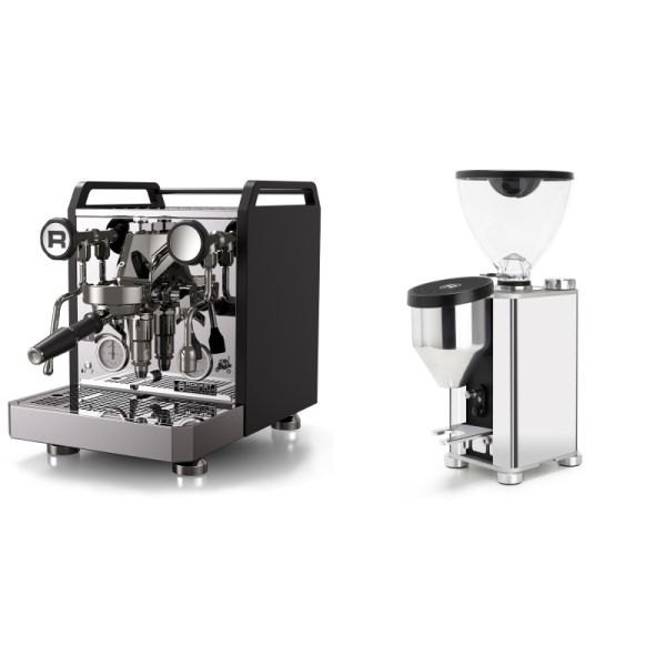 Rocket Espresso Mozzafiato FAST R, black + Rocket Espresso GIANNINO, chrome/black