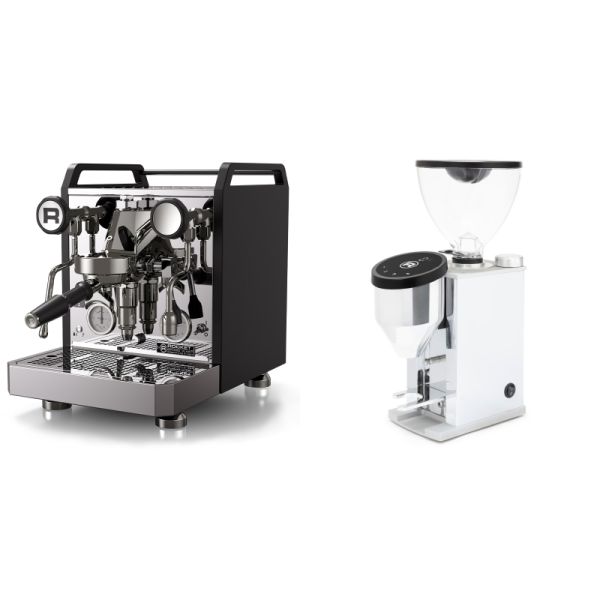 Rocket Espresso Mozzafiato FAST R, black + Rocket Espresso FAUSTINO 3.1, chrome