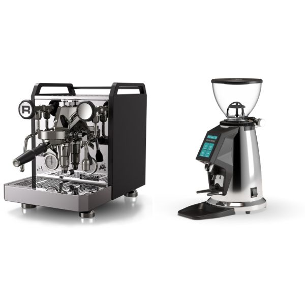 Rocket Espresso Mozzafiato FAST R, black + Rocket Espresso SPLUGA, chrome