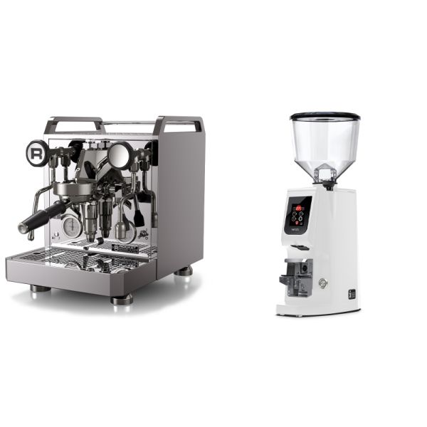 Rocket Espresso Mozzafiato FAST R + Eureka Atom W 65, white