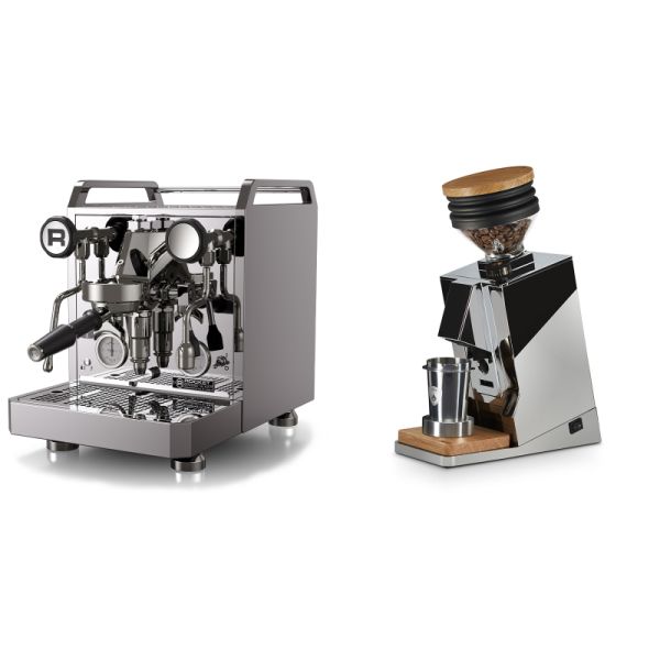 Rocket Espresso Mozzafiato FAST R + Eureka Mignon Single Dose, Chrome & Oak