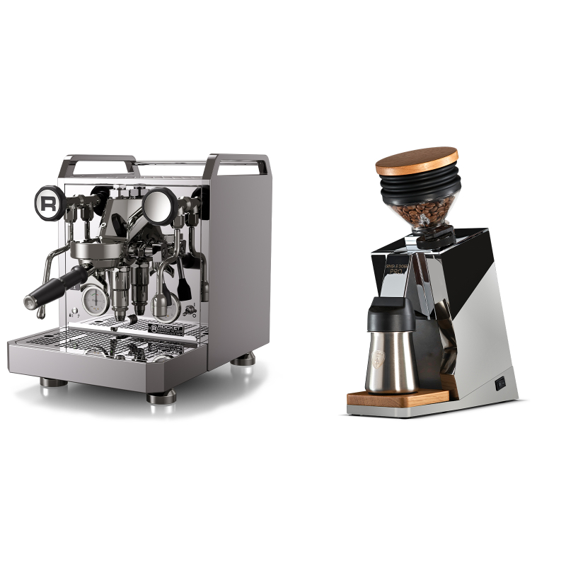 Rocket Espresso Mozzafiato FAST R + Eureka Mignon Single Dose PRO, Chrome & Oak