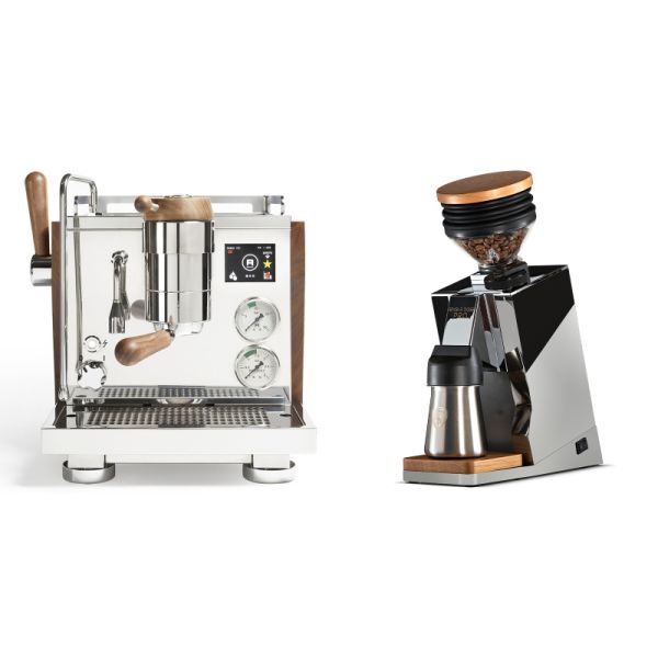 Rocket Espresso R NINE ONE Edizione Speciale + Eureka Mignon Single Dose PRO, Chrome & Oak