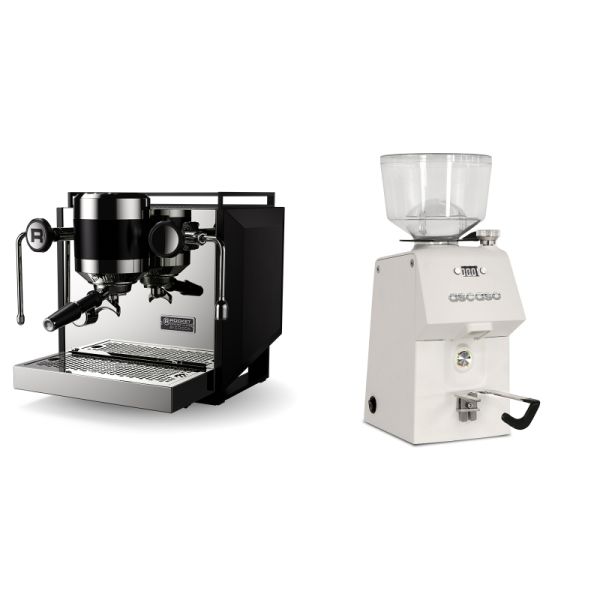 Rocket Espresso Bicocca, black + Ascaso H64, white