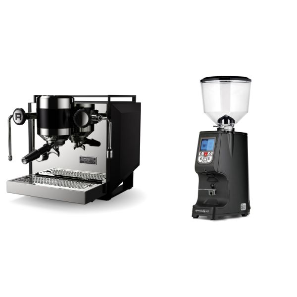 Rocket Espresso Bicocca, black + Eureka Atom Specialty 65, black