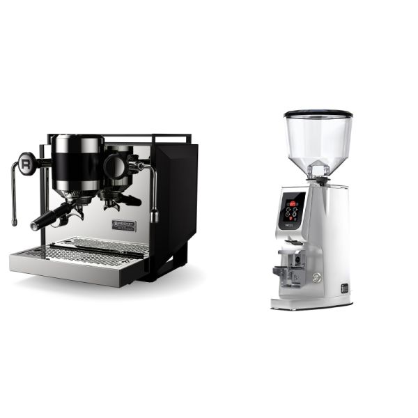 Rocket Espresso Bicocca, black + Eureka Atom W 65, chrome