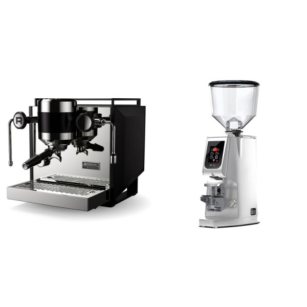 Rocket Espresso Bicocca, black + Eureka Atom W 75, chrome