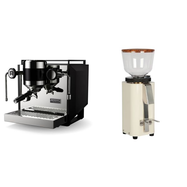 Rocket Espresso Bicocca, black + ECM C-Manuale 54, cream, olive