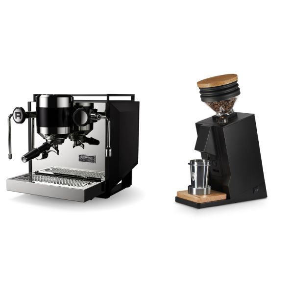 Rocket Espresso Bicocca, black + Eureka Mignon Single Dose, Black & Oak