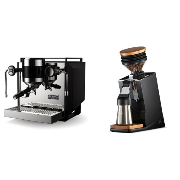 Rocket Espresso Bicocca, black + Eureka Mignon Single Dose PRO, Black & Oak