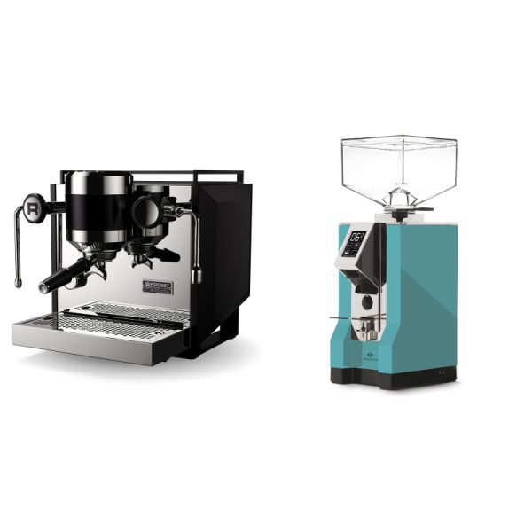 Rocket Espresso Bicocca, black + Eureka Mignon Specialita, CR tiffany blue