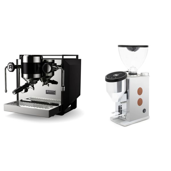 Rocket Espresso Bicocca, black + Rocket Espresso FAUSTINO 3.1, copper