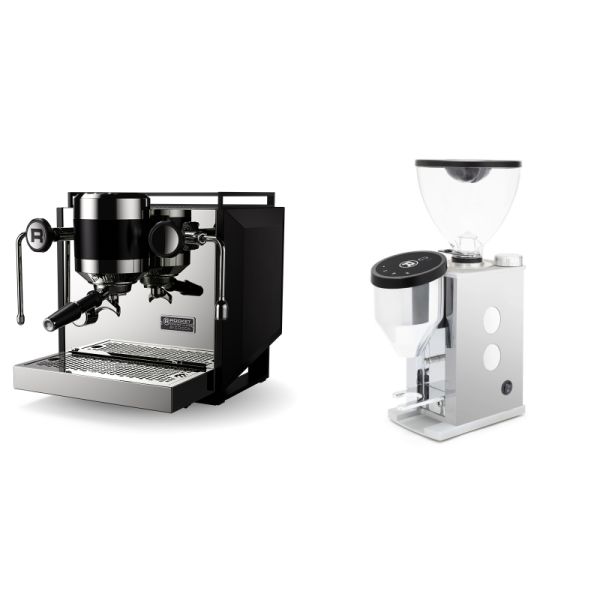 Rocket Espresso Bicocca, black + Rocket Espresso FAUSTINO 3.1, white