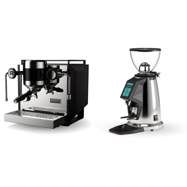 Rocket Espresso Bicocca, black + Rocket Espresso SPLUGA, chrome