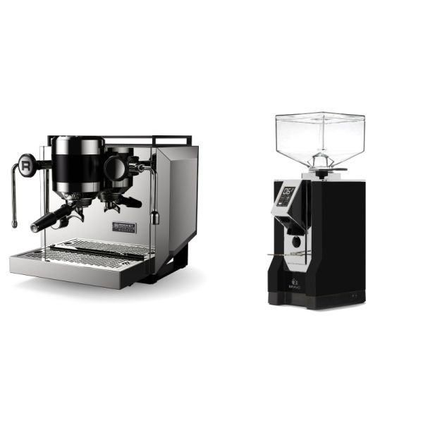 Rocket Espresso Bicocca, stainless silver + Eureka Mignon Bravo, CR black