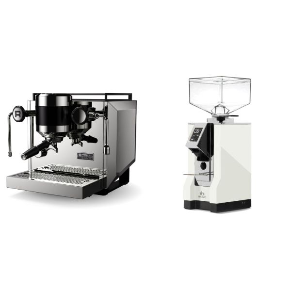 Rocket Espresso Bicocca, stainless silver + Eureka Mignon Bravo, CR white