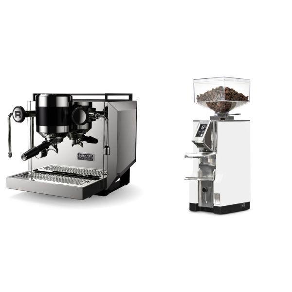 Rocket Espresso Bicocca, chrome + Eureka Mignon Libra, CR white