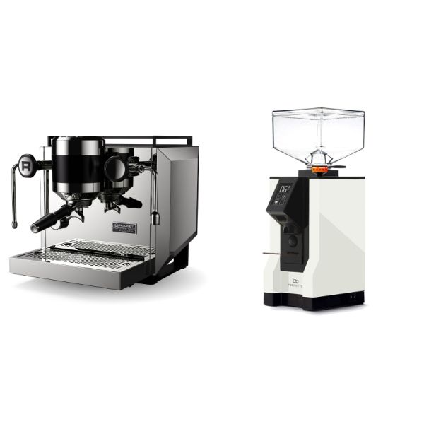 Rocket Espresso Bicocca, stainless silver + Eureka Mignon Perfetto, BL white