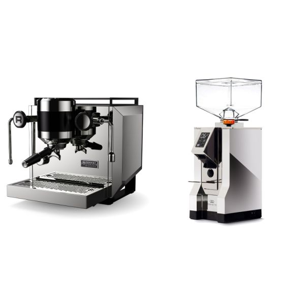 Rocket Espresso Bicocca, stainless silver + Eureka Mignon Perfetto, CR chrome