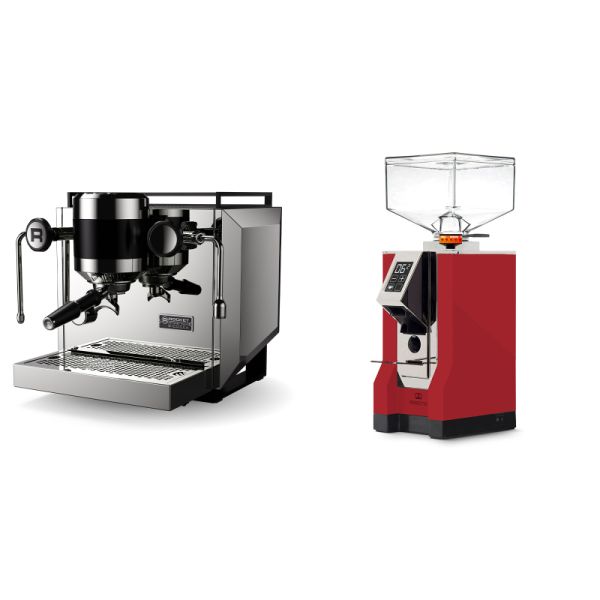 Rocket Espresso Bicocca, stainless silver + Eureka Mignon Perfetto, CR ferrari red