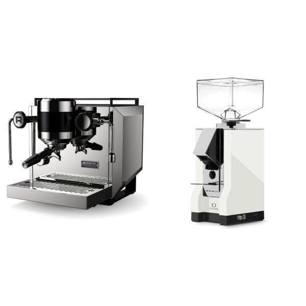 Rocket Espresso Bicocca, stainless silver + Eureka Mignon Silenzio, CR white