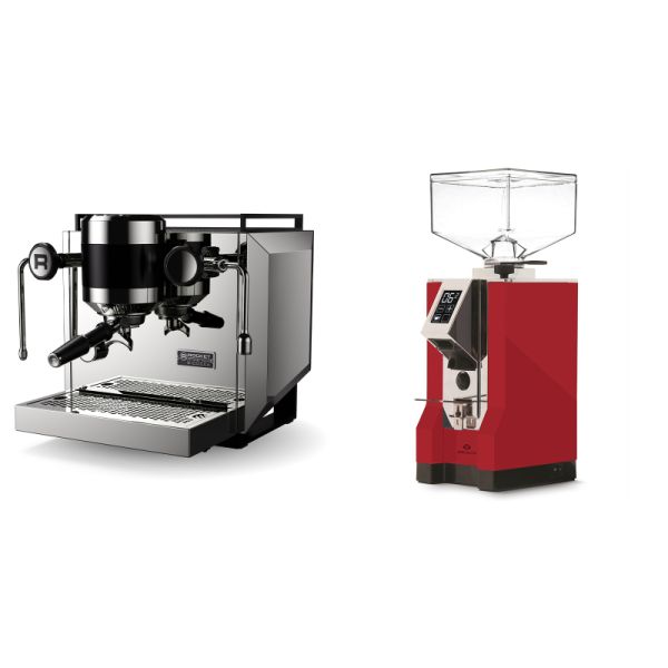 Rocket Espresso Bicocca, stainless silver + Eureka Mignon Specialita, CR ferrari red