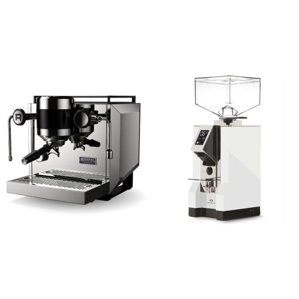 Rocket Espresso Bicocca, stainless silver + Eureka Mignon Specialita, CR white