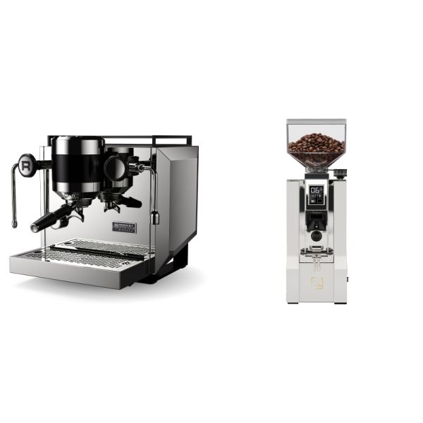 Rocket Espresso Bicocca, stainless silver + Eureka Mignon XL, CR white