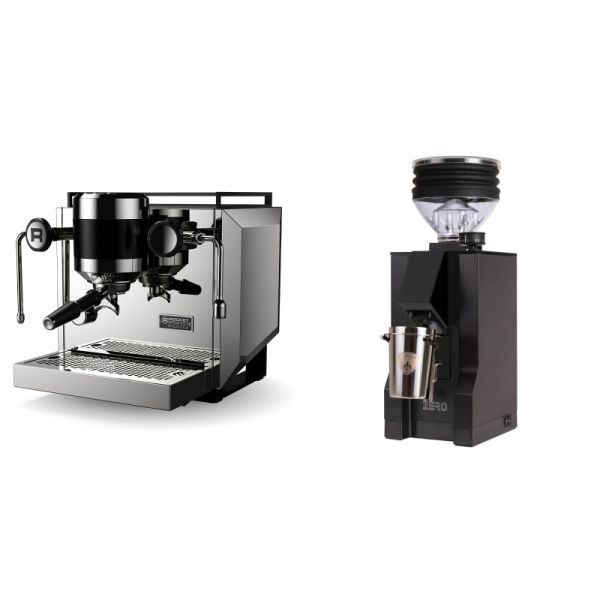 Rocket Espresso Bicocca, stainless silver + Eureka Mignon Zero, BL black