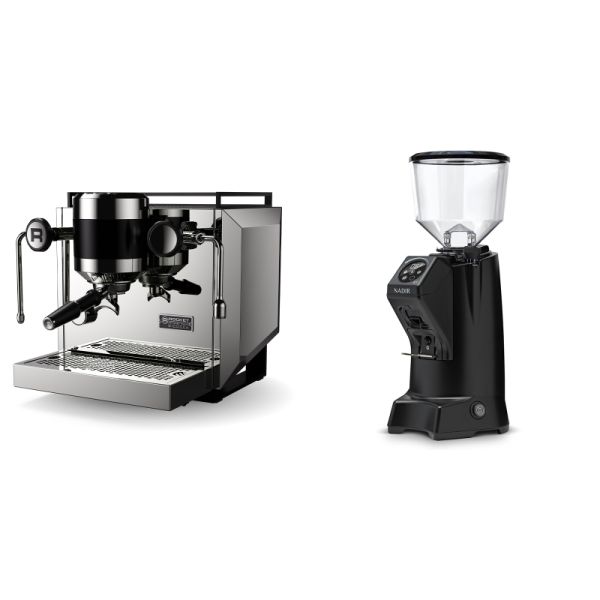 Rocket Espresso Bicocca, stainless silver + Eureka Nadir 65 Touch, black