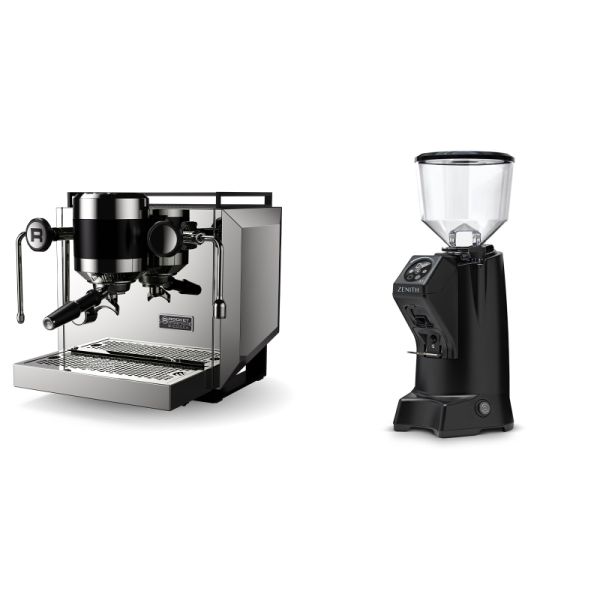 Rocket Espresso Bicocca, stainless silver + Eureka Zenith 65 Touch, black