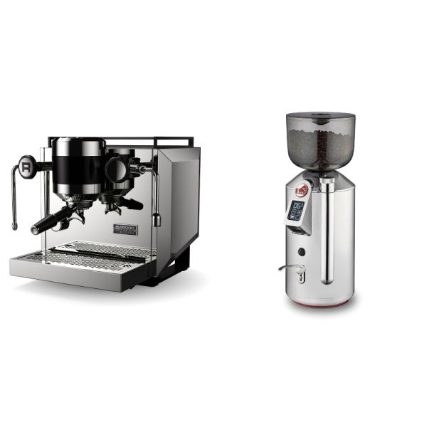 Rocket Espresso Bicocca, stainless silver + La Pavoni Cilindro