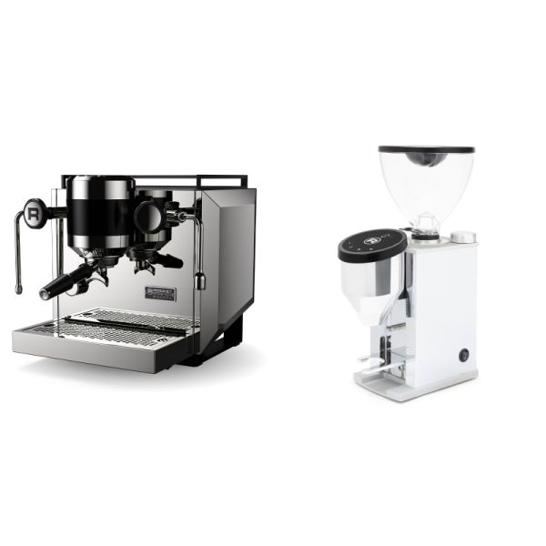 Rocket Espresso Bicocca, stainless silver + Rocket Espresso FAUSTINO 3.1, chrome