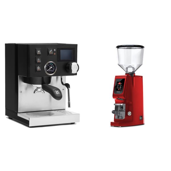 Rancilio Silvia BC PID, black + Eureka Atom W 65, ferrari red