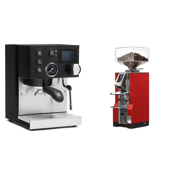 Rancilio Silvia BC PID, black + Eureka Mignon Libra, CR ferrari red