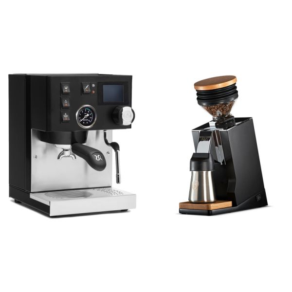 Rancilio Silvia BC PID, black + Eureka Mignon Single Dose PRO, Black & Oak